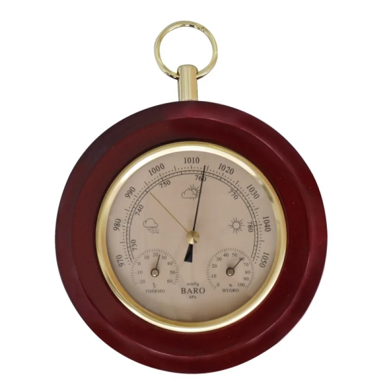 Barometre - Termometre - Higrometre Seti. 

Kadran Ø 11 cm 
Ahşap Plaka Ø 15 cm