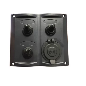 3’lü Switch Panel Çakmak Soketli 95x105 Mm İzoleli Ve Su Geçirmez - 1