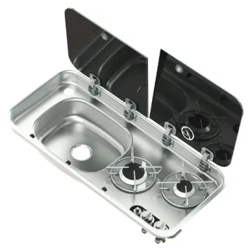 NAVY LOAD Double Glass Lid Two-Burner With Left Sink - 1