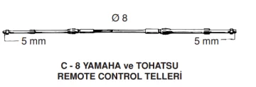 Ultraflex Remote Control TELİ C8-26 FEET 7.93 Mt - 1