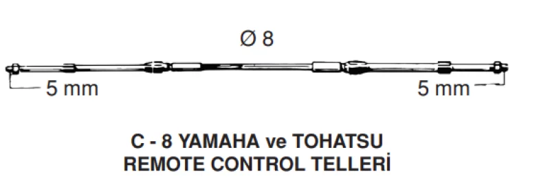 Ultraflex Remote Control TELİ C8-46 FEET 14.00 Mt