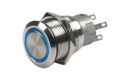 Krom Buton LED MAVİ On-off