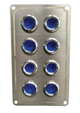 BFY 6'Lİ Krom Switch Panel MAVİ Işikli - 1