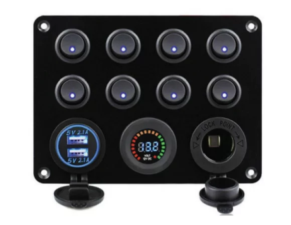BFY 8'Lİ Switch Panel Işikli Şarj-volt-usb