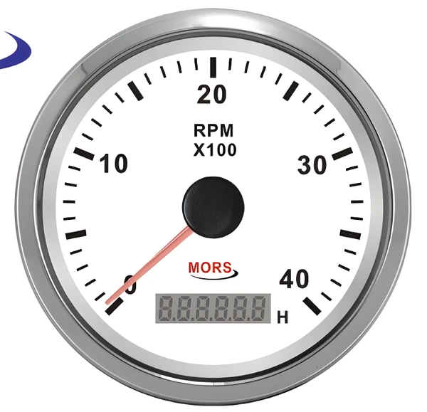 Tachometer 4000 RPM White - 1