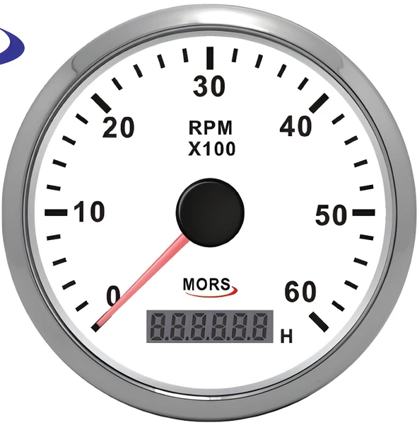 Tachometer 6000 RPM White - 1