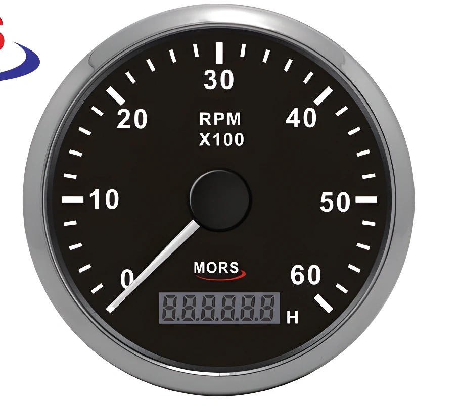 Tachometer 6000 RPM Black