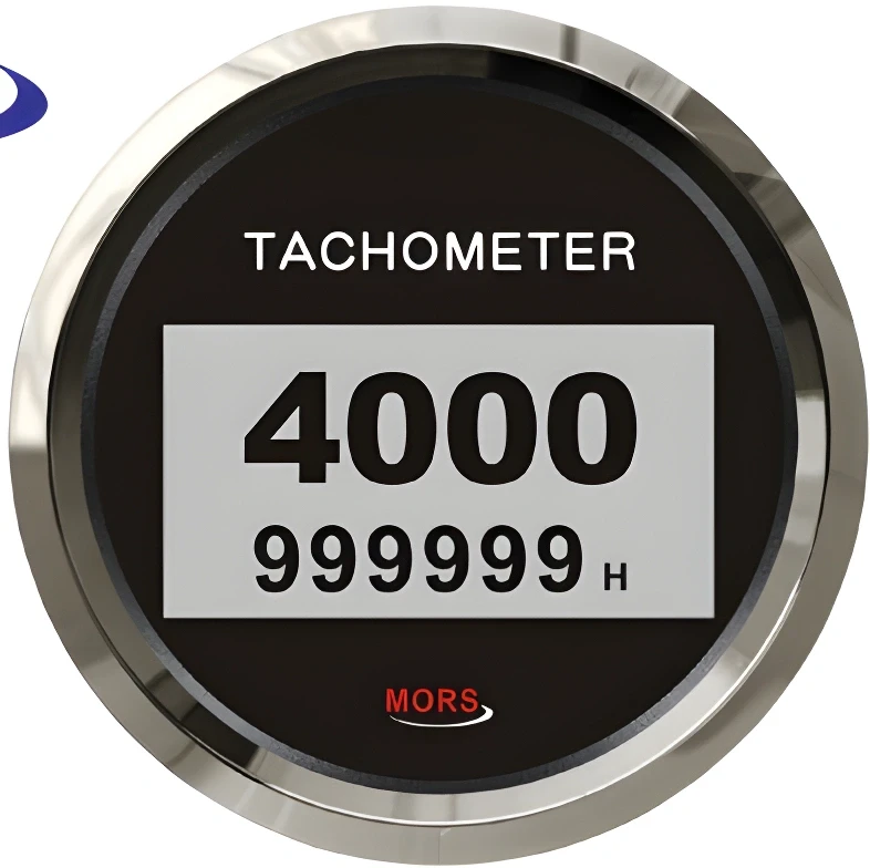 Digital Tachometer Gauge 4000 RPM 12-24V Black