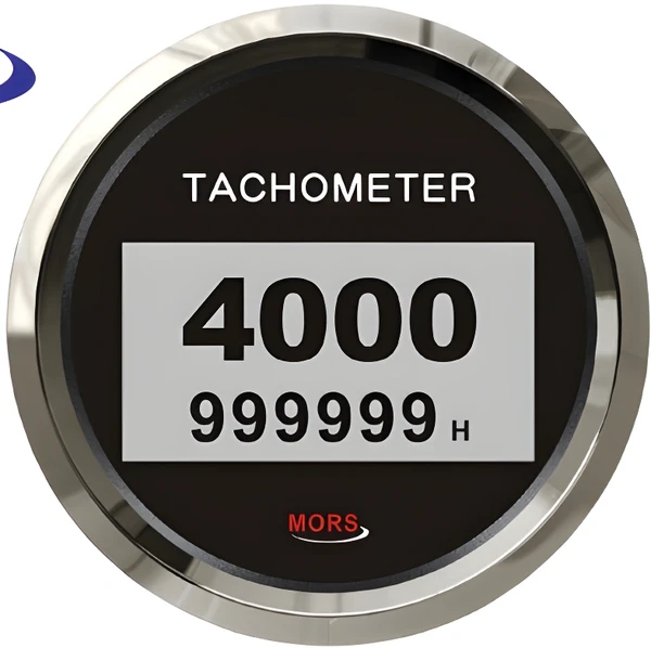 Digital Tachometer Gauge 4000 RPM 12-24V Black - 1