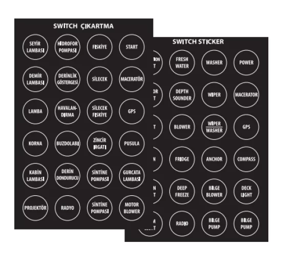 Switch Çikartma Yuvarlak İngi̇li̇zce