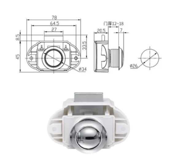 Dolap Kulbu Basmali Büyük Çap:26 MM