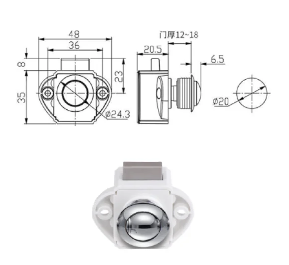 Dolap Kulbu Basmali Küçük Çap:20 MM