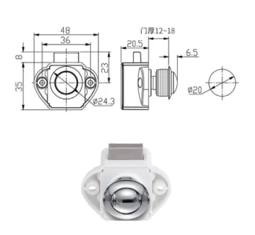 Dolap Kulbu Basmali Küçük Çap:20 MM - 1