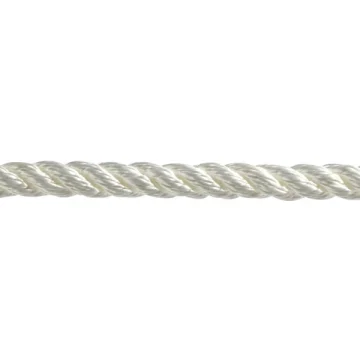 3-strand, braided polyester rope. Can be used as a mooring and anchor line. Sinks. White. - 1
