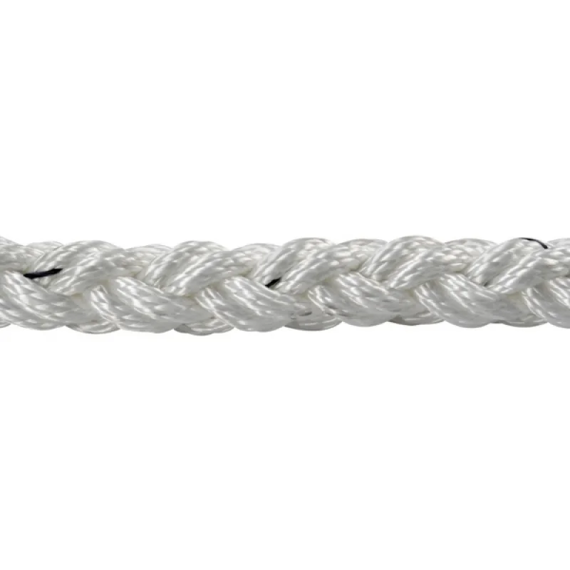 8-strand, braided polyester rope.