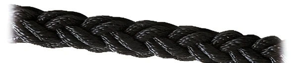 8-strand, braided polyester rope. Black - 1