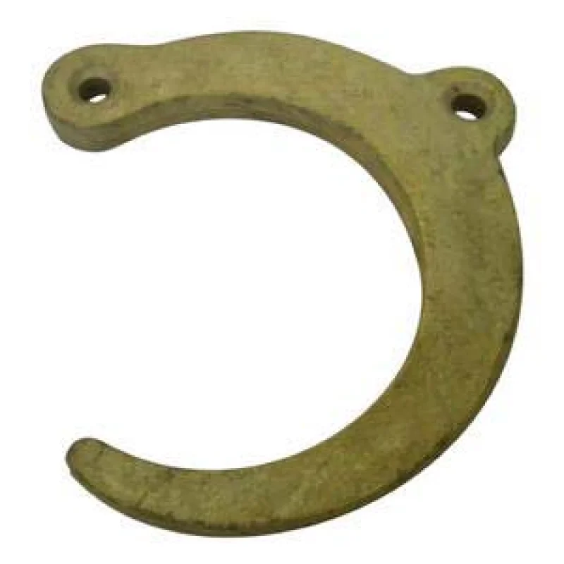Anchor recovery hook, yellow. Used when the anchor gets caught in another boat's chain.