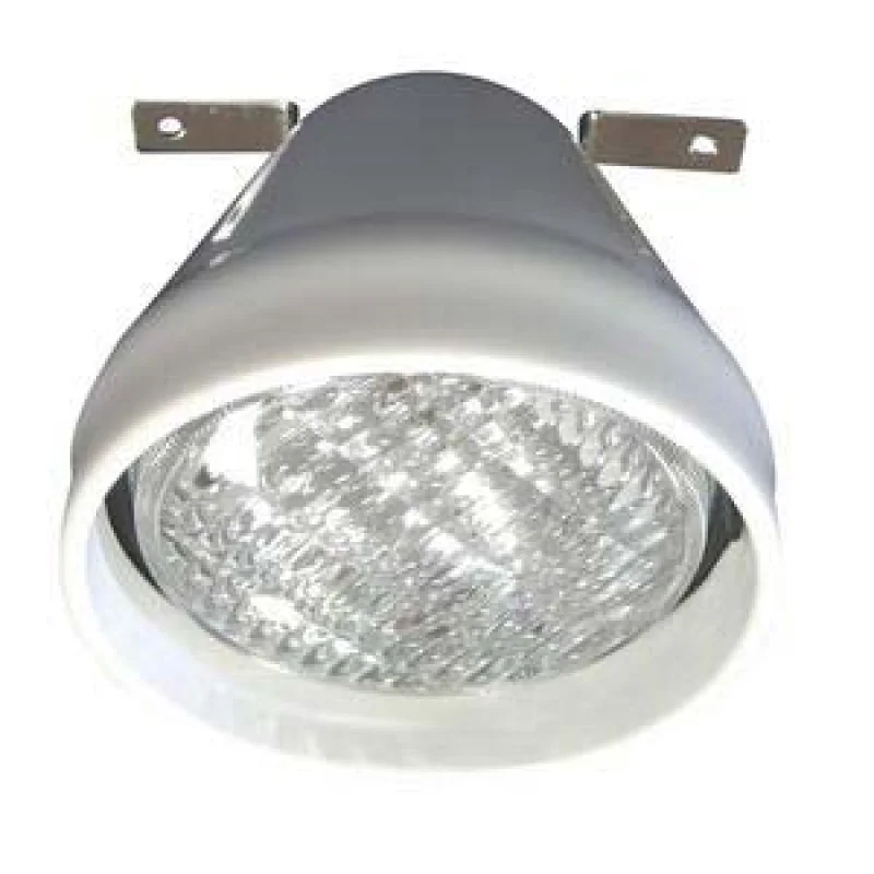 Gurcata lambası. Gövde beyaz, sert PVC, braketi paslanmaz çeliktir. 12V/35W.