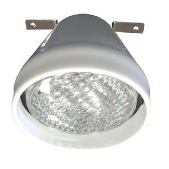 Gurcata lambası. Gövde beyaz, sert PVC, braketi paslanmaz çeliktir. 12V/35W.