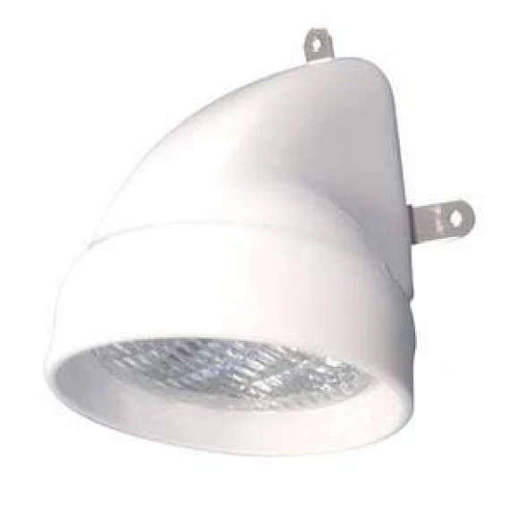 Güverte aydınlatma lambası. Gövde beyaz sert PVC, braketi paslanmaz çeliktir 12V/35W.