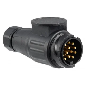Römork için fiş. Siyah ABS. 13 soketli. 12V. - 1