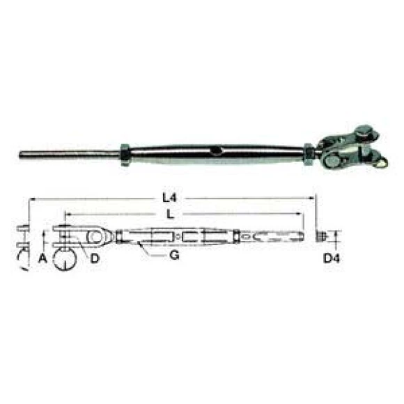 Sıvamalı, mafsallı liftin, AISI 316 paslanmaz çelik.