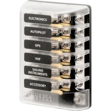 3AG sigorta bloğu. Agc (standart) ve mdl (gecikmeli) sigortalar ile kullanılır. - 1