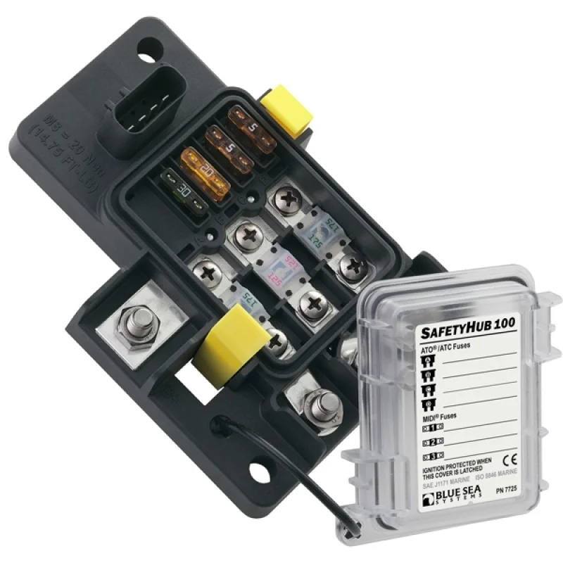 Blue Sea Systems SafetyHub100 sigorta bloğu.