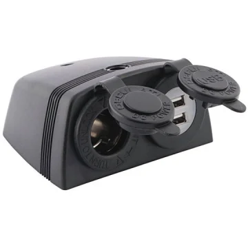 Çiftli USB soketi ve çakmak soketi - 1