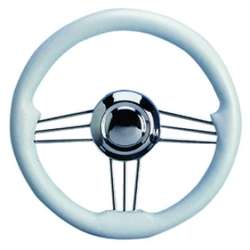 Direksiyon simidi. Kolları paslanmaz çelik, tutamak beyaz poliüretandır. Ø355mm. - 1