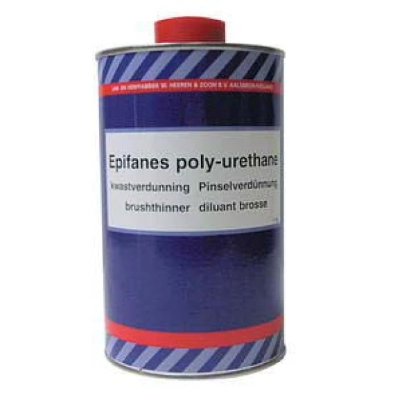 Epifanes tiner, 1 litre. Poliüretan verniğin fırça ile uygulanmasında kullanılır.
