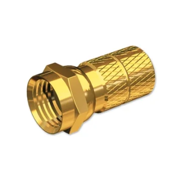 F konnektör, vidalı tip, altın kaplamalı sarı. - 1