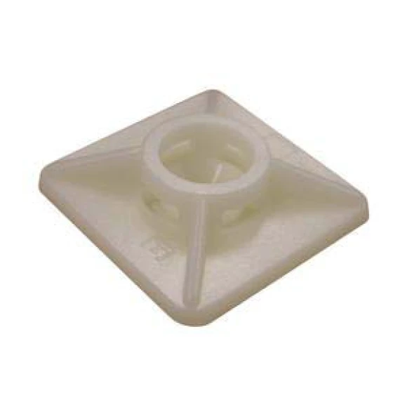 Plastik kablo kelepçeleri için kendinden yapışkanlı sabitleme parçası.