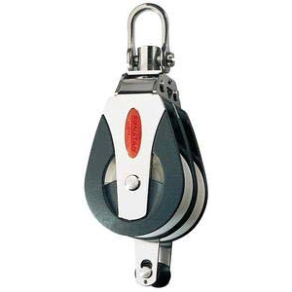 Ronstan 50 serisi bilyasız makara. Çiftli, kilitli, kuyruklu.