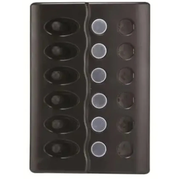 Sigorta paneli. 12V. 15A sigortalı ve led göstergeli suya mukavim ABS panel. 30 adet etiket dahildir.