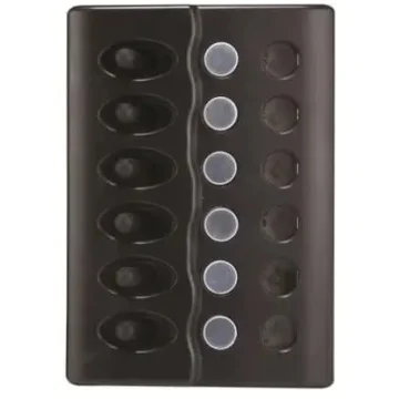 Sigorta paneli. 12V. 15A sigortalı ve led göstergeli suya mukavim ABS panel. 30 adet etiket dahildir. - 1