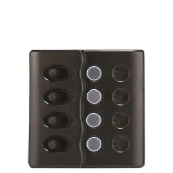 Sigorta paneli. 12V. 15A sigortalı ve led göstergeli suya mukavim ABS panel. 30 adet etiket dahildir.