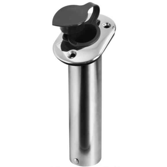 Kamış yuvası, paslanmaz çelik. Kauçuk koruyucu kapaklı. Ø 42 mm.