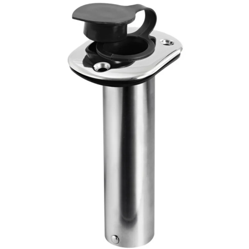 Kamış yuvası, paslanmaz çelik. Kauçuk koruyucu kapaklı. Ø 42 mm.