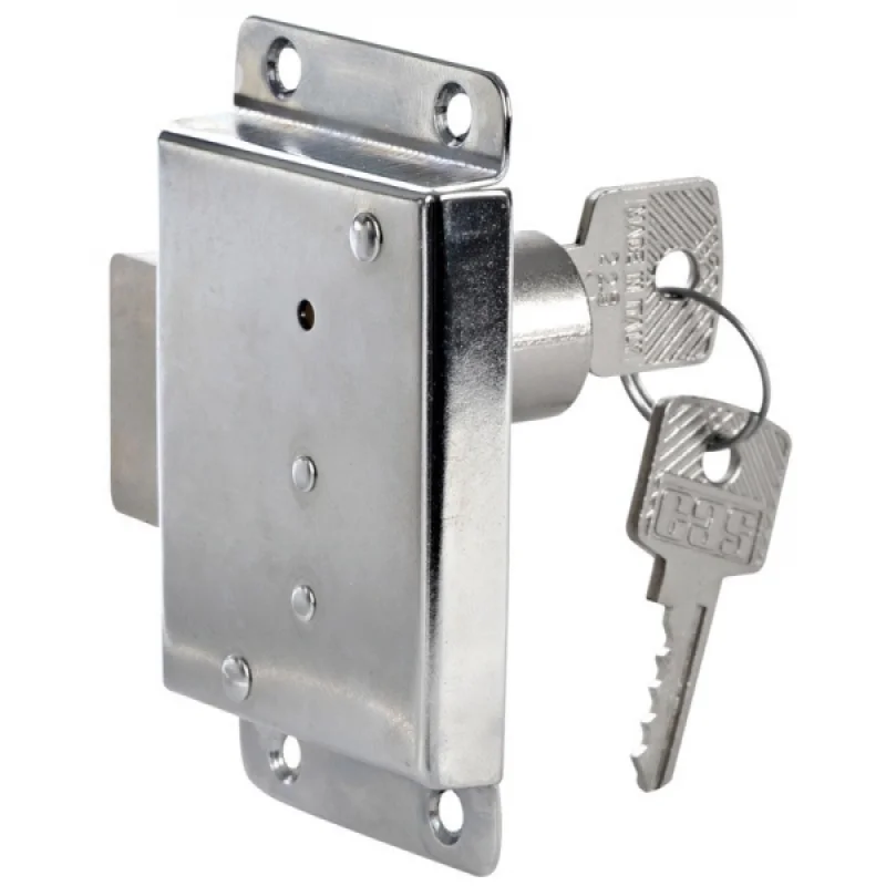 Kapı kilidi, kromaj. Yale tip rulmanlı. 