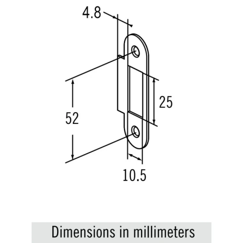 Kilit aynası (karşılığı). Mobella model McCoy ve Compact için. Sarı üzeri nikelaj.