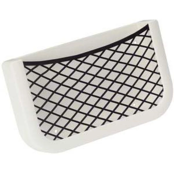 Plastik fileli eşya yuvası, beyaz. 205x112x32mm.