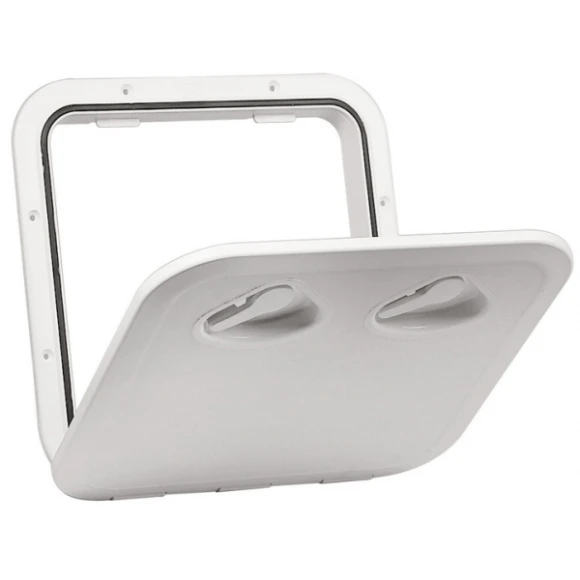 Plastik kapak. Beyaz. 180° açılabilir. 