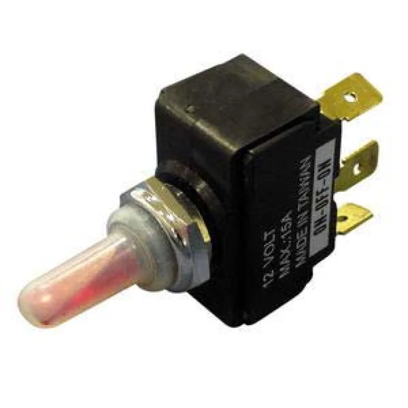 Switch 15 Amper. Işıklı, şeffaf silikon kapakçıklı.