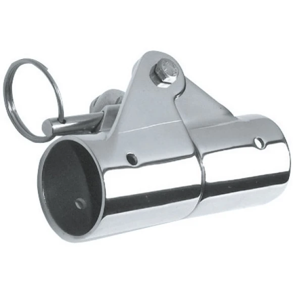 Tente üst köşe bağlantı parçası. Parlak AISI 316 paslanmaz çelik