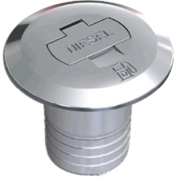 Yakıt dolum ağzı. Kilitli. Pirinç üzeri kromaj. Ø 50 mm.