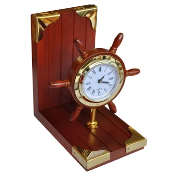 Ahşap kitap tutucu, saatli - 1