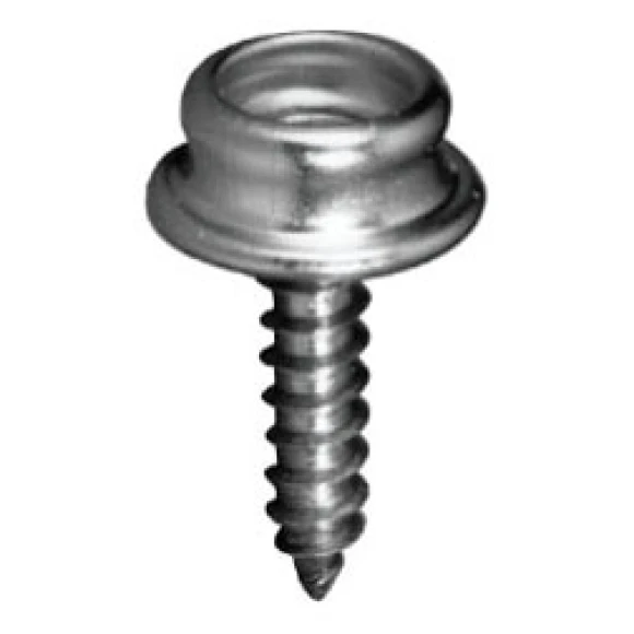 Çıtçıt alt parçası, vidalı, paslanmaz çelik.