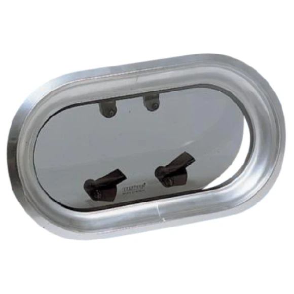 Vetus lomboz, tip PM24. Çerçeve elde cilalanmış anodize alüminyum, camı 10 mm duman rengi akriliktir.