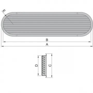 Vetus makina dairesi havalandırması. AISI 316 paslanmaz çelik. - 2